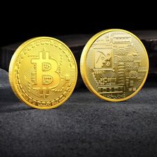 10Pcs Physical Bitcoin Commemorative Coin Gold Plated Collection Collectible picture