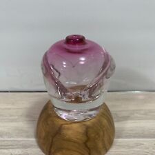 Vintage 1991 Quintessence Signed Art Studio Glass Pink Perfume Bottle No Stopper picture