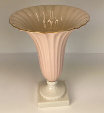 Lenox USA regal Collection￼ Trumpet ￼pink and ￼white 8 3/4 inch green stamp vase picture