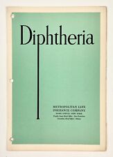 1939 Diphtheria Infection Facts Child Protection VTG Pamphlet Metropolitan Life  picture