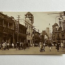Vintage Snapshot Photograph Shanghai China Everyday Life Buildings Street View picture