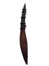 Vintage African Tribal Ceremonial Engraved Sword With Decorated Leather Sheath picture
