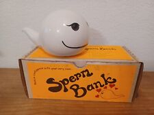 Vintage PIGGY Bank 1983 THE SPERM BANK White Adult Novelty Gift Bo-Ty picture