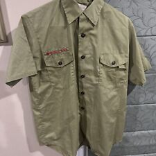 Vintage Olive Green BSA Boy Scout Short Sleeve uniform shirt  V38 picture