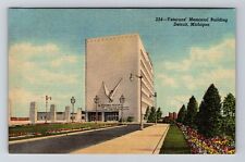 Detroit MI-Michigan, Veterans Memorial Building Vintage Souvenir Postcard picture
