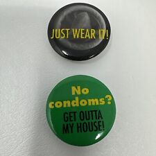 1993 Pin GMHC Gay Men's Health Safe Sex Fighting Aids Button Condoms picture