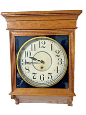 antique oak sessions bank railroad jewelry clock wall clock 1910 working picture