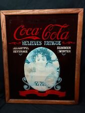 Vintage The Ideal Brain Tonic Coca Cola Painted Glass Framed Advertisement 17x21 picture