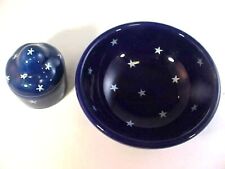 Collectible Trinket Box Perugia Italy Small Bowl Dark Blue Star Design Lot of 2 picture