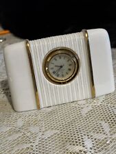 Lenox Executive Quartz Clock Porcelain Art Deco USA  Japan 5”tall NICE picture