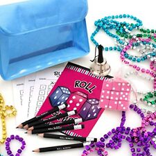 Bunco Game Kit with Gift - 1 doz Dice Mardi Gras Beads in Assorted Colors picture