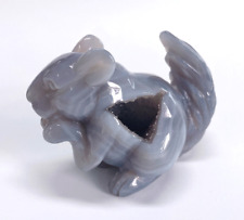 Long 4.5'' Natural Agate Geode Crystal Carved Squirrel skul , Crystal Healing picture