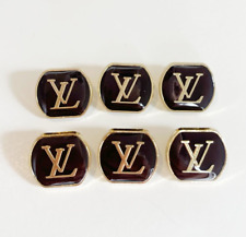 Designer Louis Vuitton LV Black Gold Square Button Bundle | Set of 6 picture