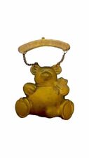 Vintage 1980’s Brass Teddy Bear Wall Welcome  Decor picture