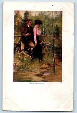 The Proposal Postcard Couple Romance In The Forest Odessa Washington WA 1907 picture