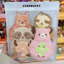 Authentic Starbucks China Animal Alpaca squirrel raccoon sloth Coaster Set picture