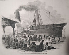Arrival of steamer Cherokee from California at New York + Emerson -1852 2 prints picture