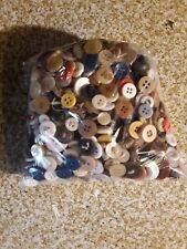 Mixed Lot of 1 pound of Vintage Buttons, variety of sizes, styles & materials  picture
