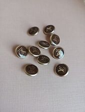 Lot Of 8   Brown Lv  Button, 18mm  Gold Designer Button REPLACEMENT Lv  BUTTON picture