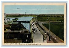 1946 Lock No.3 Welland Ship Canal Near St. Catharines Ontario Canada Postcard picture