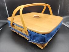 Longaberger Blue Ribbon Collection Pie Fabric Liner Lid Protector Carry Basket picture