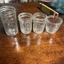 vintage ball quilted crystal jelly jars 4 Jars.  Look At Picture For Sizes picture
