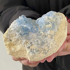2.14LB Natural and beautiful blue white crystal cave mineral sample picture