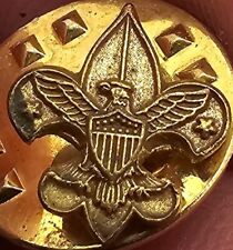 VTG Lepel Hat Pinback Button Boy Scouts Of America Very Small Gold Tone picture