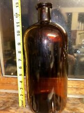 Large 1 Gallon Medicine cure bottle Amber 13 1/2 in 1890-1920 Pharmacy picture