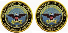 DOD Department of Defense Embroidered Military Patch  - 2PC - 3.5 inch HOOK picture