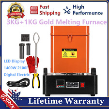 3KG+1KG Gold Melting Furnace 1400W 2100F LED Display Digital Smelting Furnace picture