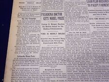 1933 OCTOBER 21 NEW YORK TIMES - PASADENA DOCTOR GETS NOBEL PRIZE - NT 3884 picture
