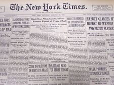 1933 OCTOBER 28 NEW YORK TIMES - ARRESTS IS ORDERED OF SPANKNOEBEL - NT 5199 picture