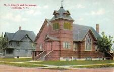 ENDICOTT, NY New York ME CHURCH & PARSONAGE Methodist Episcopal c1910's Postcard picture