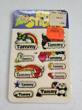 SEALED Vintage Retro Holographic Name Stickers TAMMY personalized Rainbow Panda picture