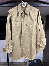 Vtg 1945 WWII Khaki MILITARY USA US Army WW2 40's Uniform Shirt 15-1/2 34 New picture