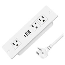 Recessed Power Strip, Furniture Drawer Outlet with 20W PD USB-C & 3 FT White picture