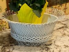 Lovely Large French White Wire Tole Planter Found in France picture