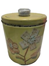 Vtg 1950s Blue Magic Krispy Kan Luce Mfg Co Keep Dry Canister Tin Yellow Kitchen picture