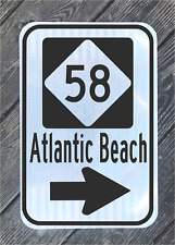 ATLANTIC BEACH NORTH CAROLINA Highway 58 road sign - DOT style  T picture