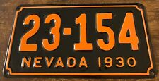 Vintage 1930 Nevada License Plate 23-154 BEAUTIFUL SPECIMEN picture