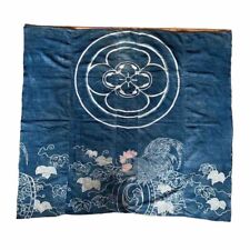 japan vintage indigo dyed tsutsugaki furoshiki picture