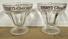 Hershey’s Chocolate Lover Vintage 2 Glass Single Scoop Sunday Glass Cup picture