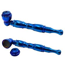 2 Pack METAL Smoking Pipe w/Lid Tobacco Pipe Metal pipe ALL METAL Pipes picture