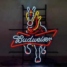 Bud Horse Neon Sign Light Beer Bar Pub Wall Decor Handmade Visual Artwork 24x20 picture