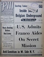 1-1944 WWII January 2 BELGIAN UNDERGROUND - ANTI-SEMITISM W.SIDE N.Y.- FRANCO PM picture