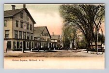 Milford NH-New Hampshire, Union Square, Advertising, Vintage Postcard picture