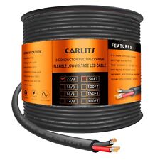 CARLITS 22 Gauge 3 Conductor Electrical Wire, 50FT Black Stranded Low Voltage... picture