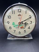 Vintage Diamond Shanghai China “Pecking Chicken” Alarm Clock Green Back picture