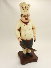 Vintage Rare Italian Fat Chef Statue with Glasses Holding A Pan Large 30